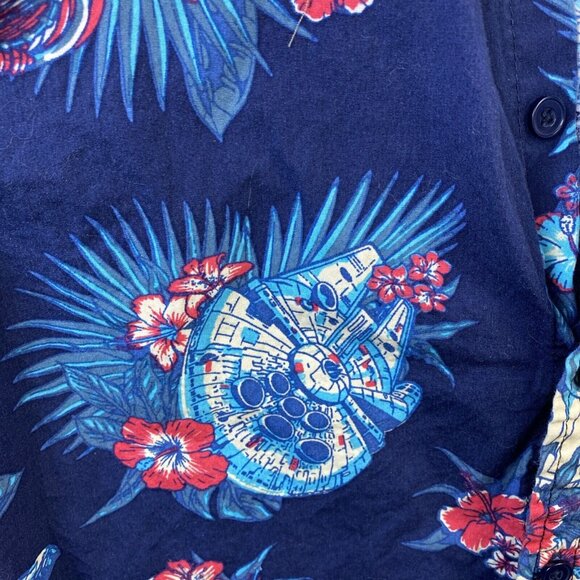 Star Wars Shirt Mens S Tropical Hawaiian Button Up Storm Trooper Empire R2 Lucas - Picture 3 of 9